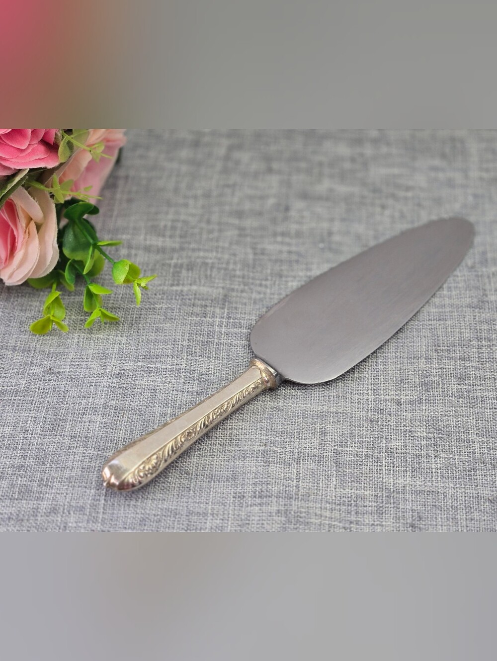 Vintage Firth Brearley Stainless Cake Server Ornate Handle Sheffield England